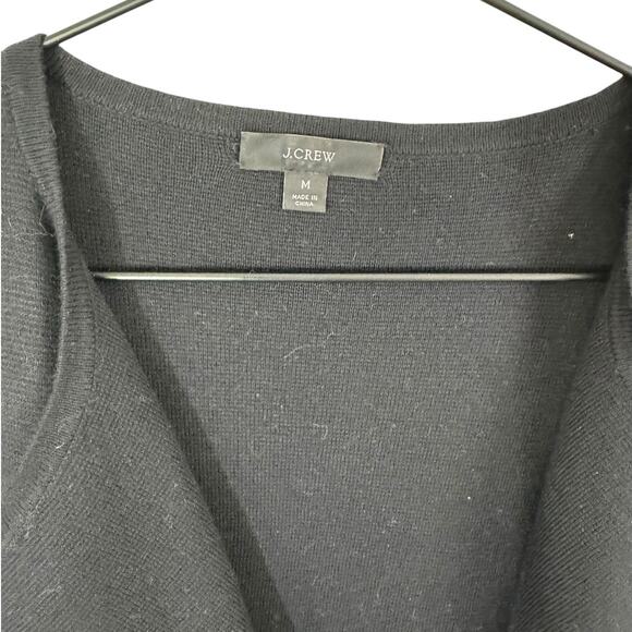 J. Crew Juliette Collarless Sweater Blazer Black‎ Medium Longline Wool Blend - Picture 6 of 9